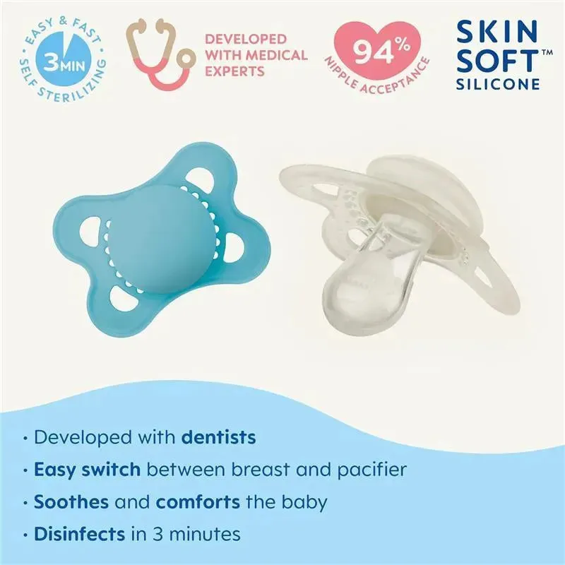 Mam - 2Pk Matte Deco Pacifier Unisex 16M+, Assorted - Image 2