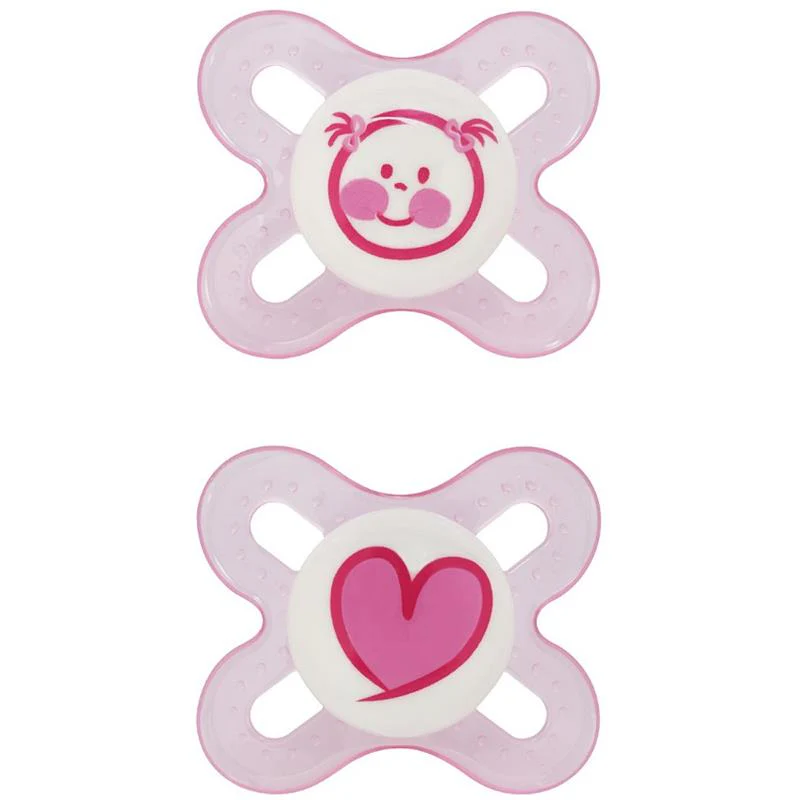Mam - 2Pk Start Silicone Pacifier 0/3M, Colors May Vary