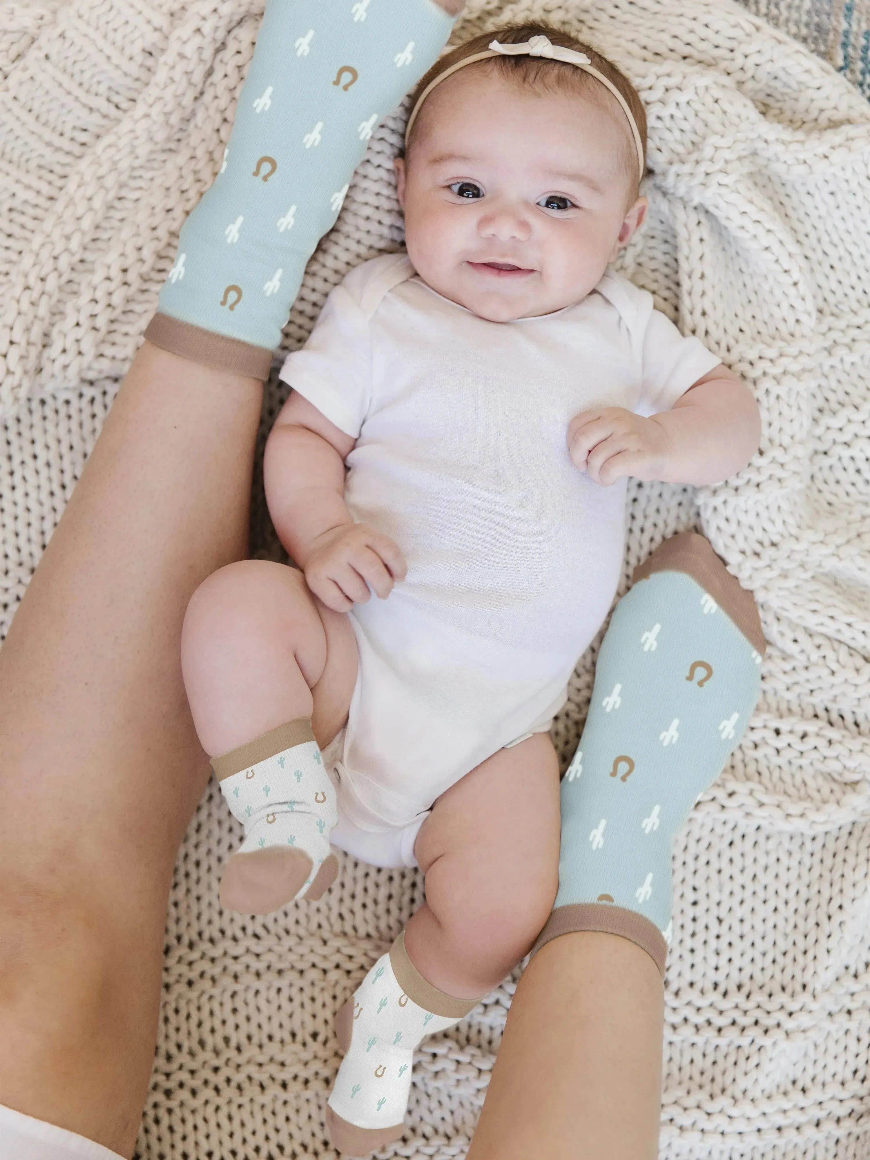 Mama & Me Socks - Howdy Partner Blue - Image 4