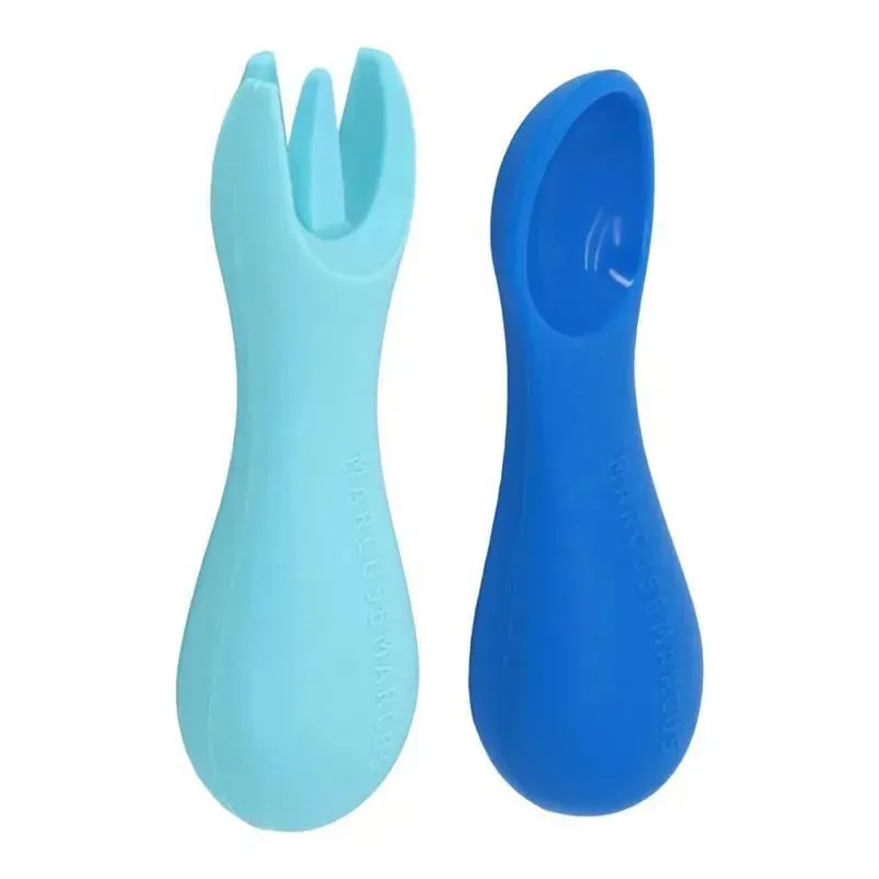 Marcus & Marcus - Silicone Palm Grasp Spoon & Fork Set, Lucas - Image 2
