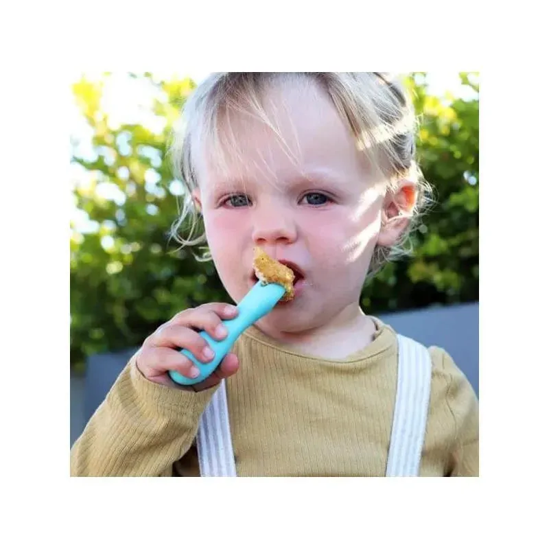 Marcus & Marcus - Silicone Palm Grasp Spoon & Fork Set, Lucas - Image 3