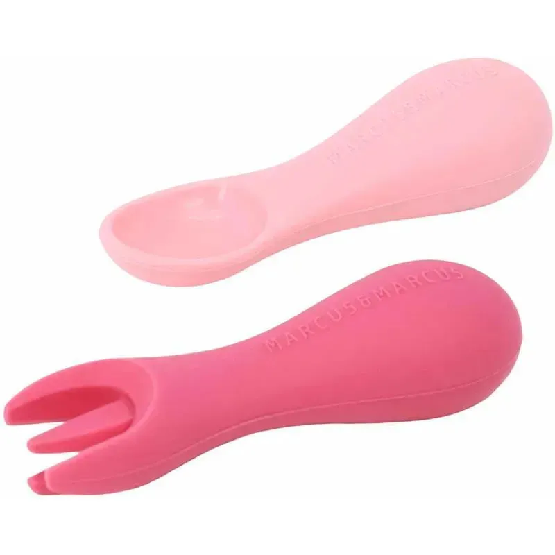 Marcus & Marcus - Silicone Palm Grasp Spoon & Fork Set, Pokey