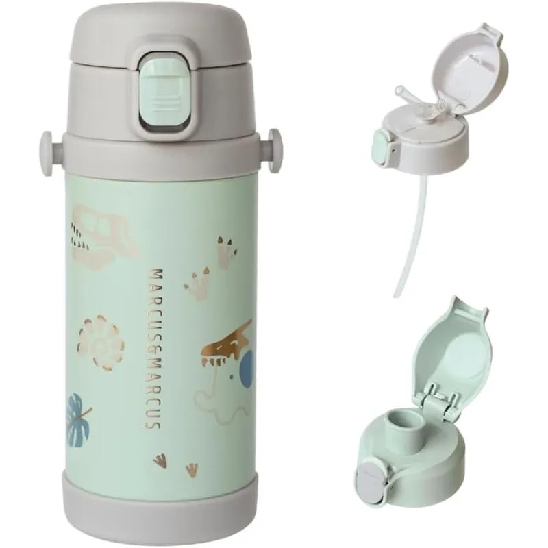 Marcus & Marcus - Straw & Spout Insulated Water Bottle, Olive Green