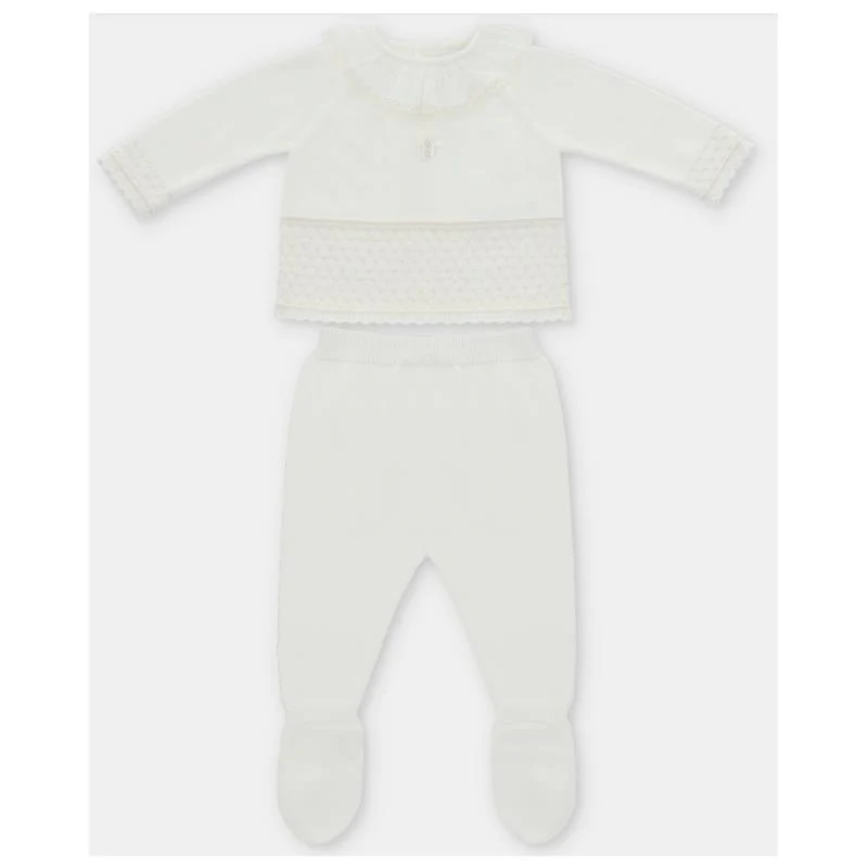 Martin Aranda - 2Pk Set Sweater & Leggings Knit Albi, Blanco Roto