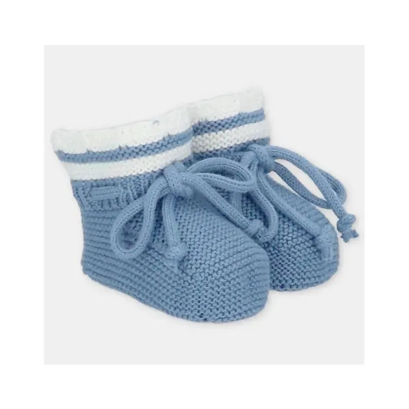 Martin Aranda - Baby Booties Knit Noto, Blue Francia