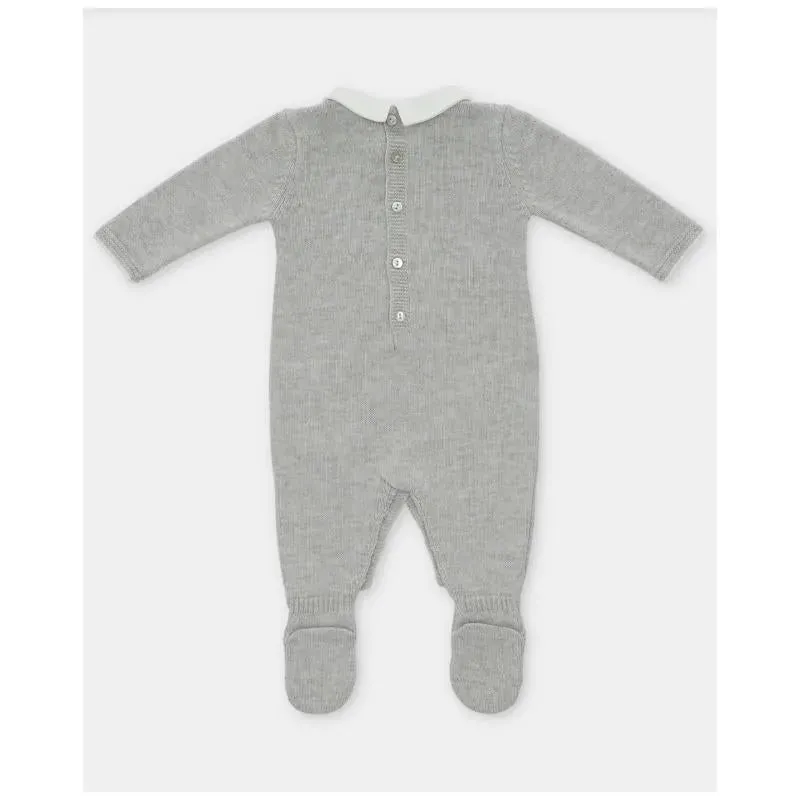 Martin Aranda - Baby Boy Long Romper With Feet Glace, Light Blue - Image 2