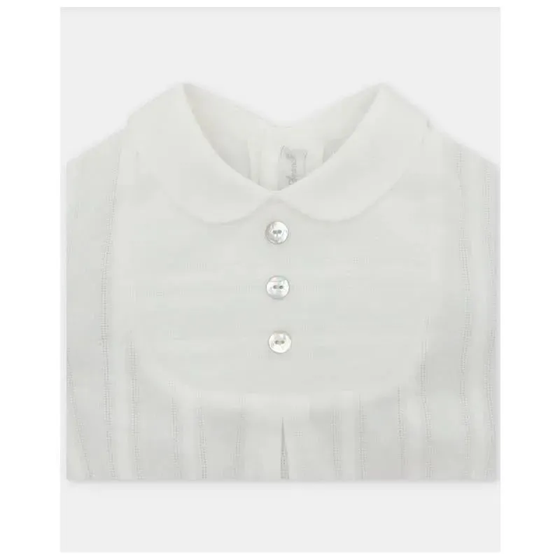 Martin Aranda - Baby Boy Set Shirt & Boys Shorts With Suspenders Tenerezza, Ivory - Image 3