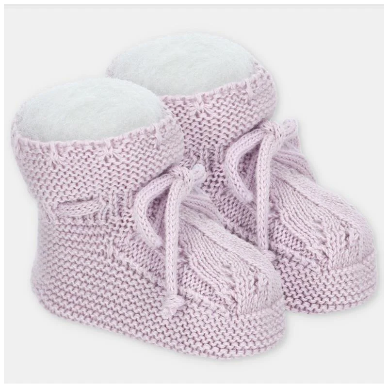 Martin Aranda Baby Girl Booties Knit Niagara, Lavender