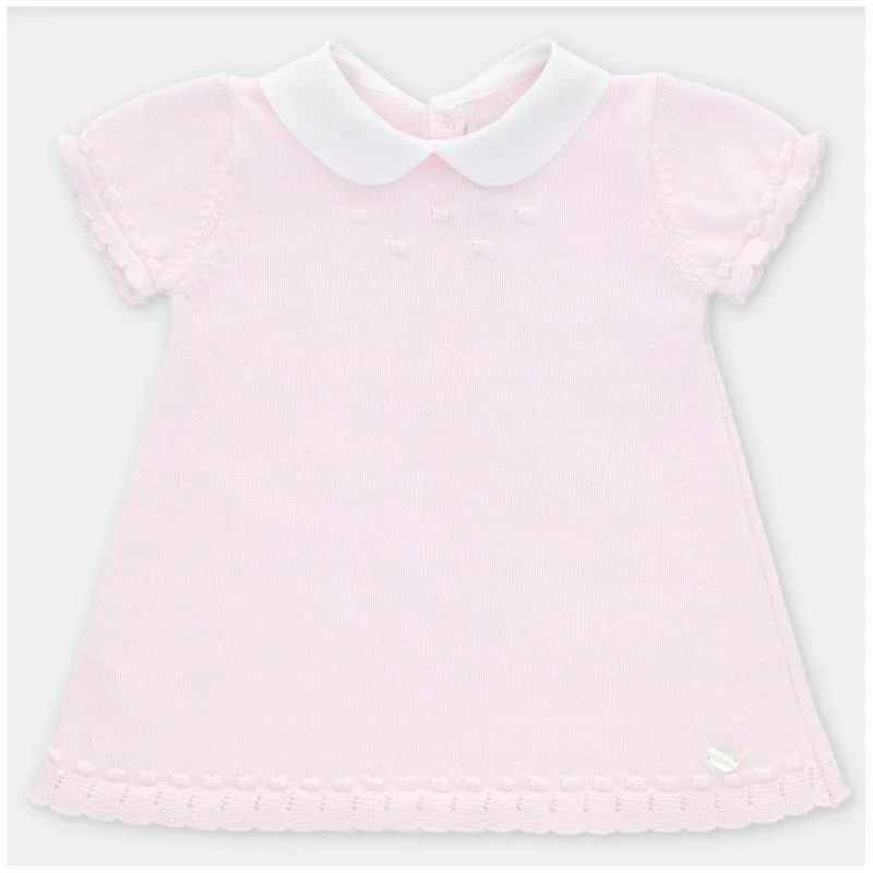 Martin Aranda Baby Girl Dress Knit Montreal, Light Pink