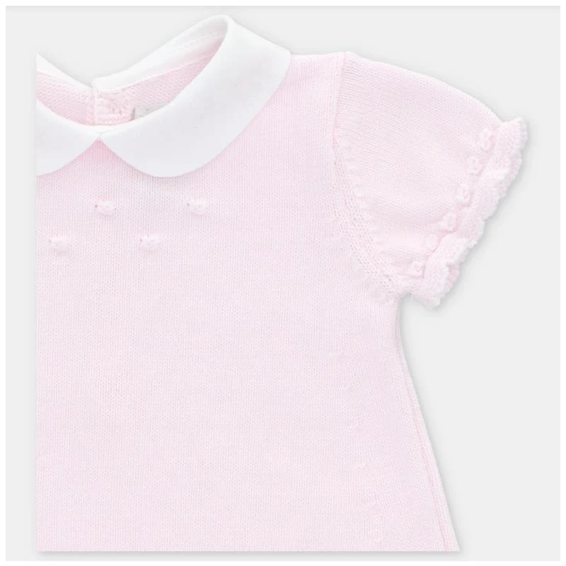 Martin Aranda Baby Girl Dress Knit Montreal, Light Pink - Image 3