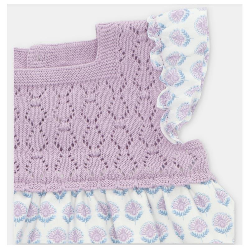 Martin Aranda - Baby Girl Dress Knit & Woven Fabric Fiesole, Lavanda - Image 3