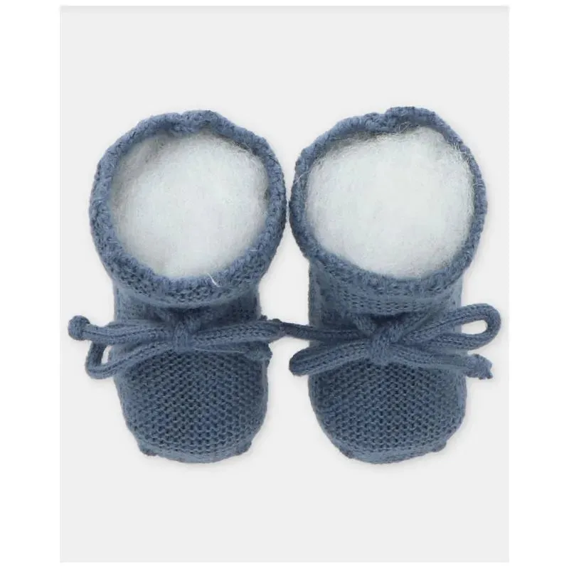 Martin Aranda - Baby Girl Knit Booties Garden, Rosa Palo - Image 2