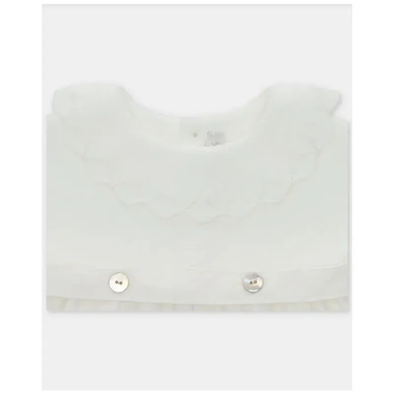 Martin Aranda - Baby Girl Knit Woven Mix Dress Tenerezza, Ivory - Image 3