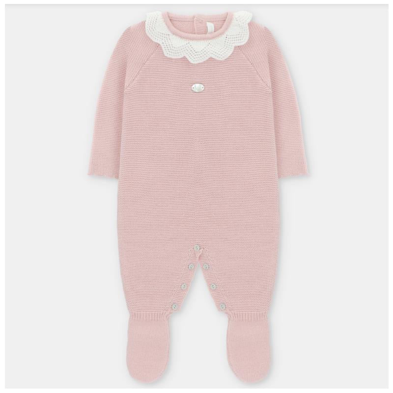Martin Aranda - Baby Girl Long Romper With Feet Baby Pink