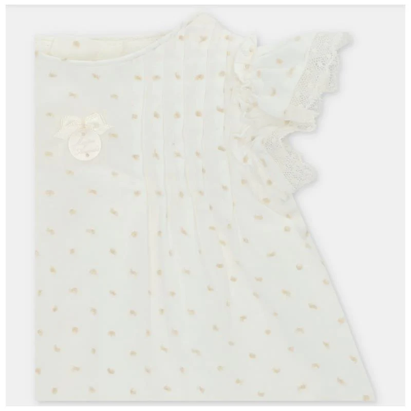 Martin Aranda - Baby Girl Set Dress & Bloomer Plumeti Volterra, Arena - Image 3