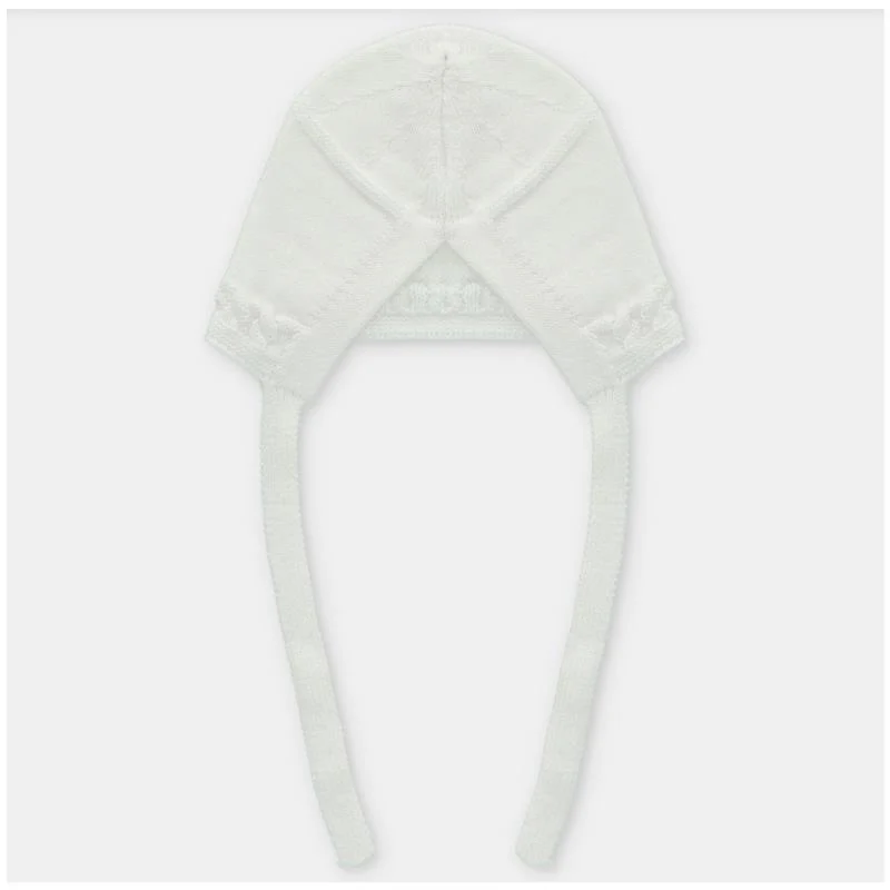 Martin Aranda Baby Knit Bonnet Regina White - Image 2