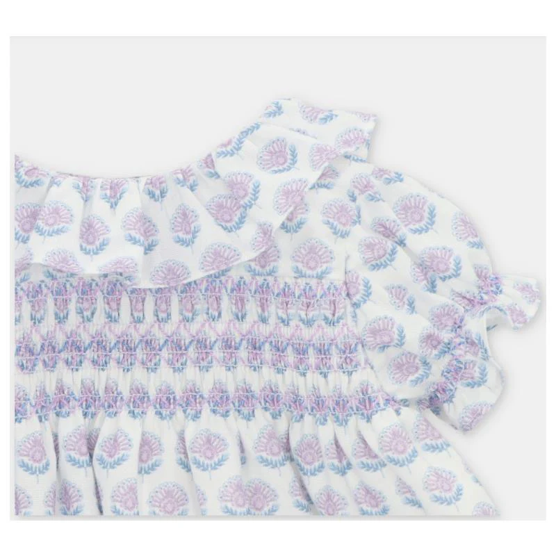 Martin Aranda - Baby Set Dress & Bloomer Woven Fabric Fiesole, Lavanda - Image 3