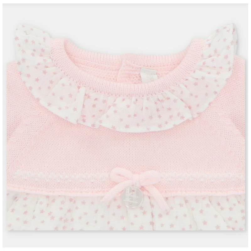 Martin Aranda - Draylon Knit Woven Mix Dress Preston, Baby Pink - Image 3