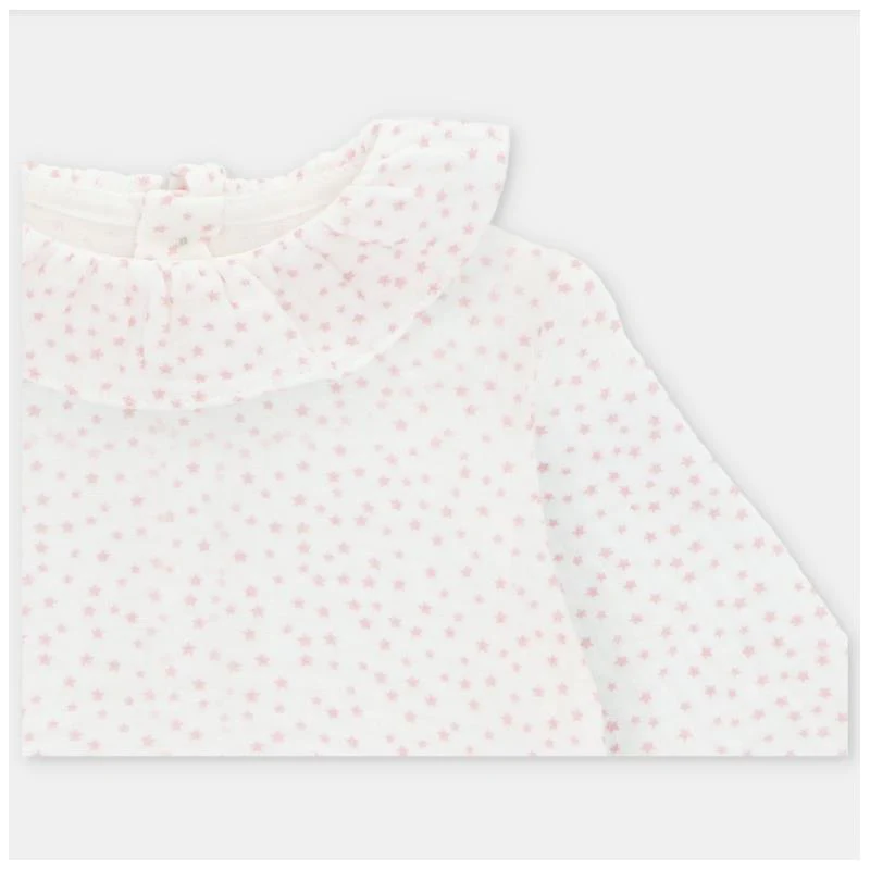 Martin Aranda - Draylon Knit & Woven Short Romper Preston, Light Pink & White - Image 3