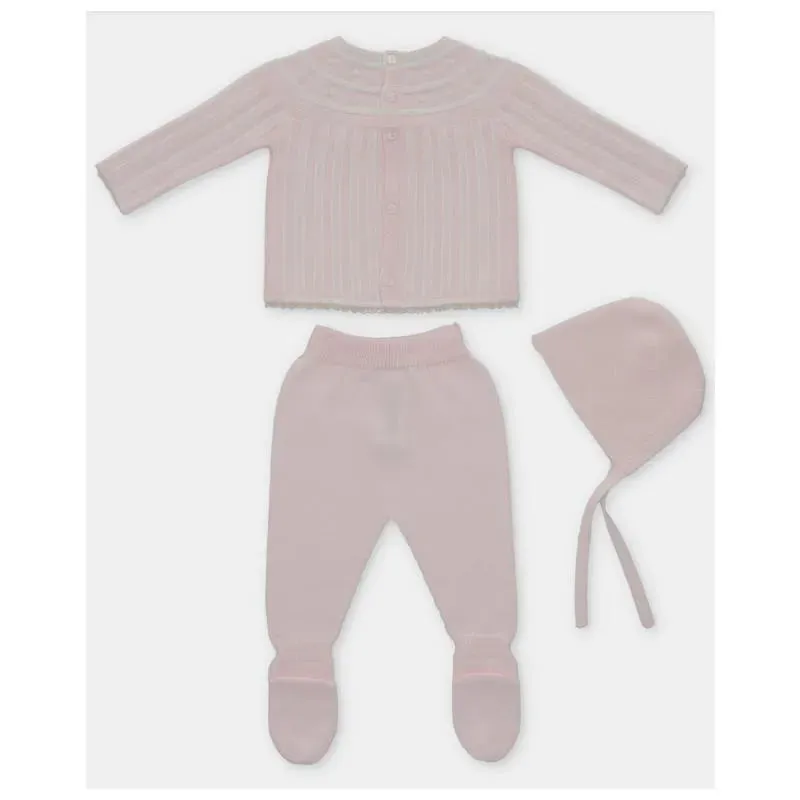 Martin Aranda - Take Me Home Set Sweater, Leggings & Bonnet Dolcezza, Light Pink - Image 2