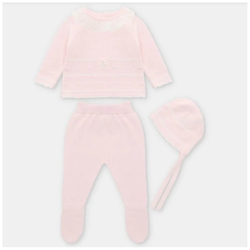 Martin Aranda - Take Me Home Sweater, Leggings & Bonnet Knit Preston Baby Pink