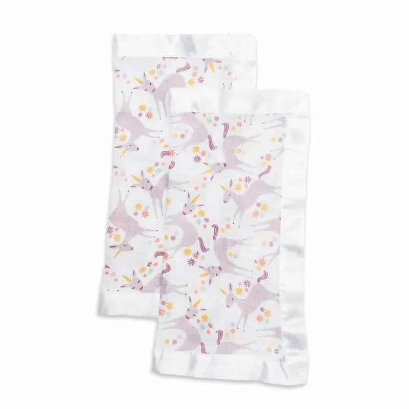 Mary Meyer - 2Pk Lulujo Cotton Security Blankets, Modern Unicorn
