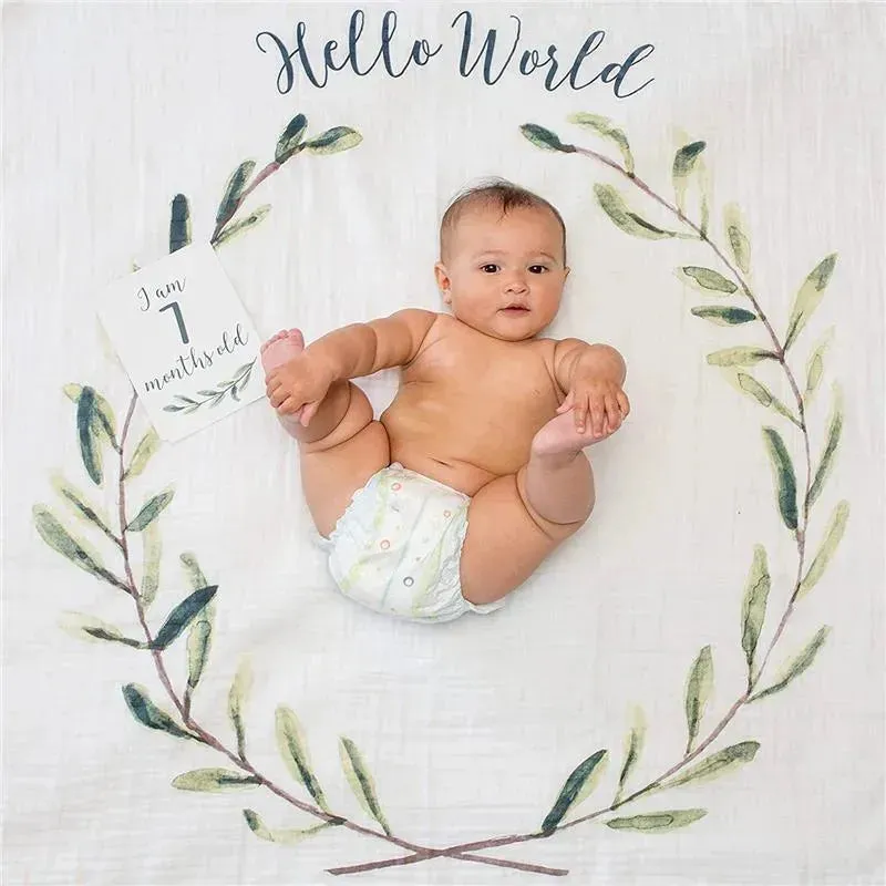 Mary Meyer - Lulujo Baby’s First Year Blanket & Cards Set, “Hello World” - Image 3