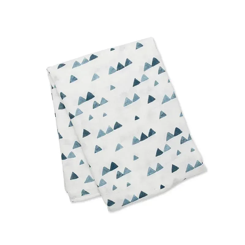 Mary Meyer - Lulujo Hello World Hat & Swaddle Set, Navy Triangles - Image 5