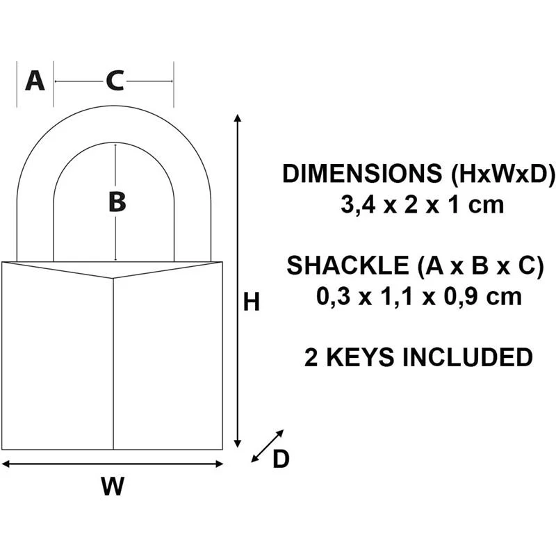 Master Lock - 3/4 Brass Keyed Different - Image 3