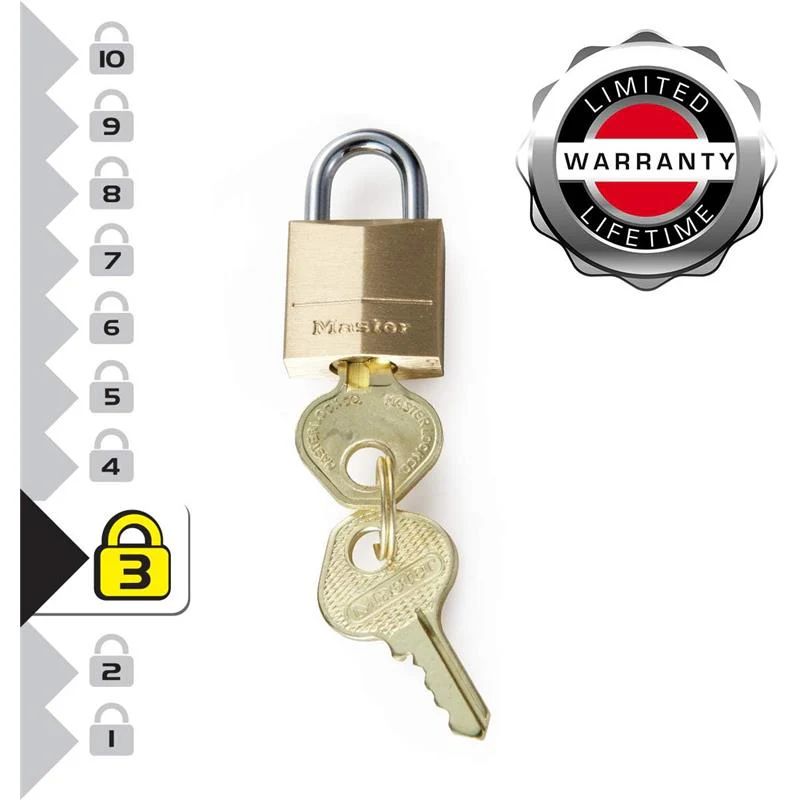 Master Lock - 3/4 Brass Keyed Different - Image 4