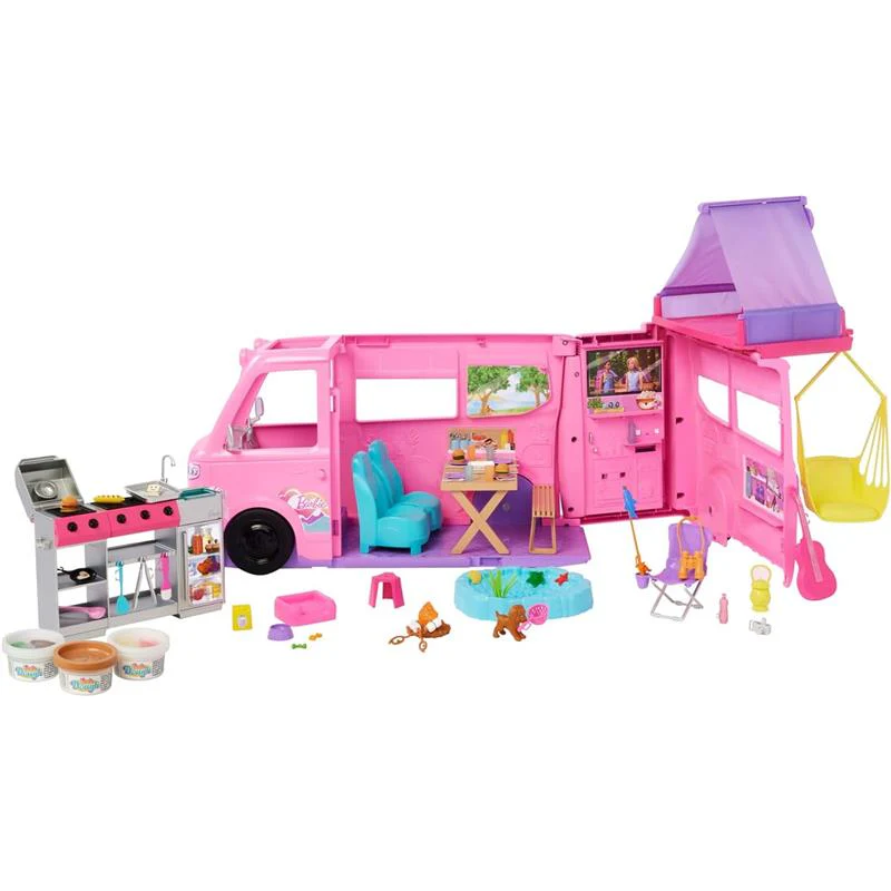 Mattel - Barbie Dream Camper New for 2025 Playset with Roof Tent