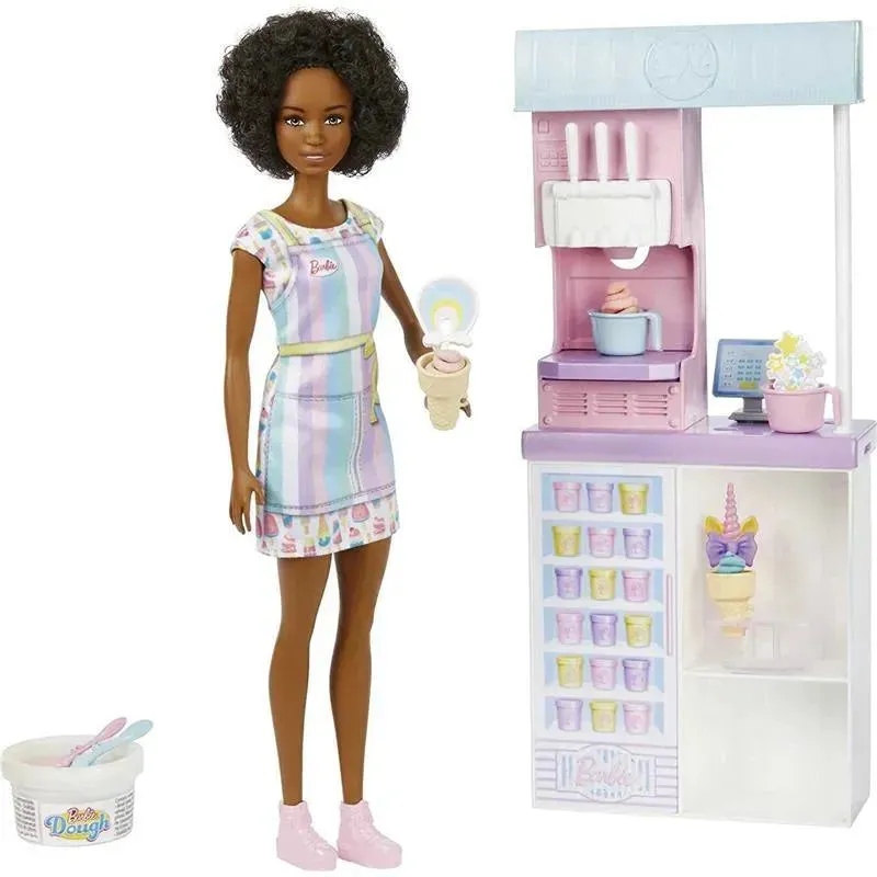 Mattel - Barbie Ice Cream Shop Playset with Brunette Doll