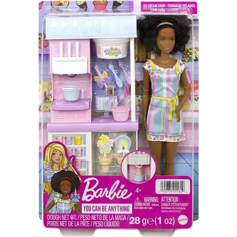 Mattel - Barbie Ice Cream Shop Playset with Brunette Doll - Image 2