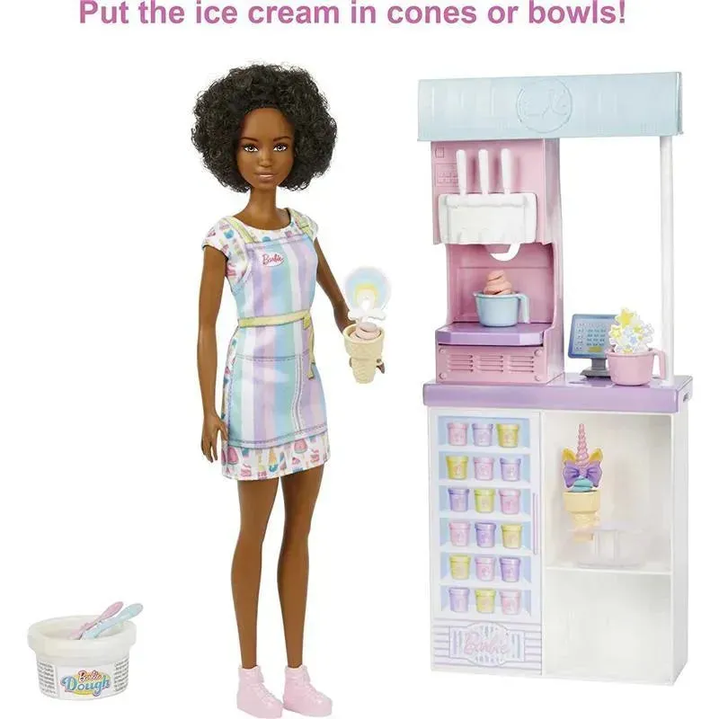 Mattel - Barbie Ice Cream Shop Playset with Brunette Doll - Image 5