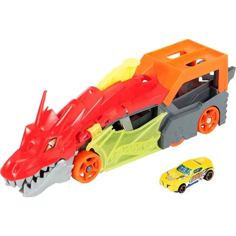 Mattel - Hot Wheels Toy Car Track Set City Dragon Launch Transporter