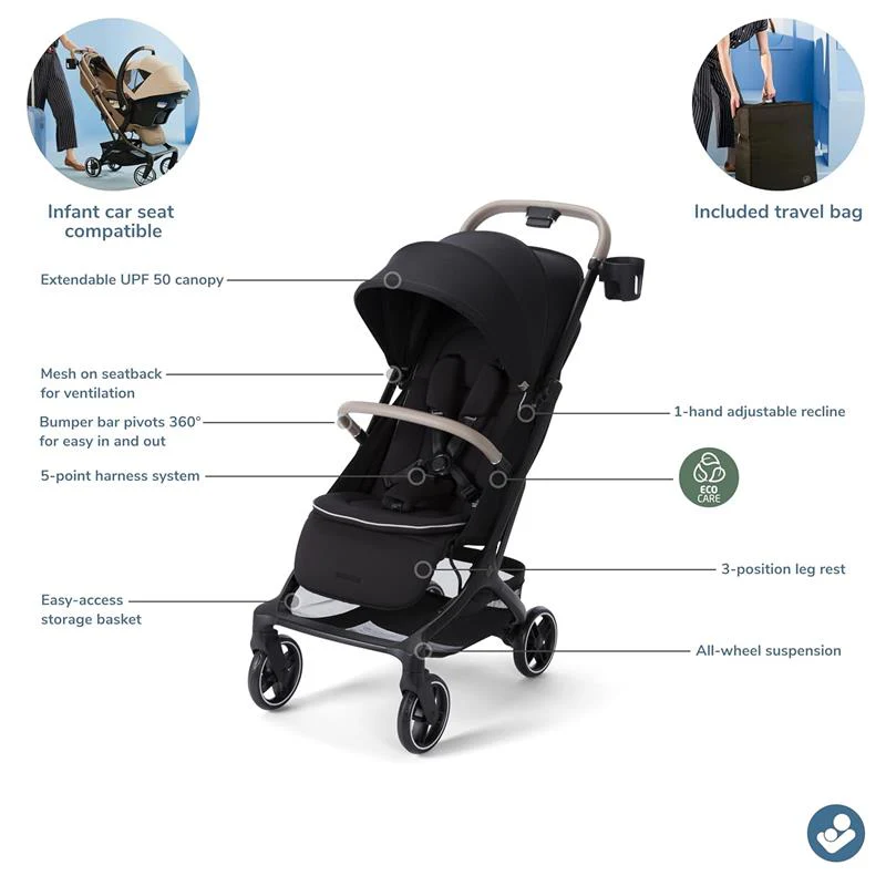 Maxi-Cosi - Oxford Cabin Lightweight Travel Stroller, Sea Shadow - Image 2