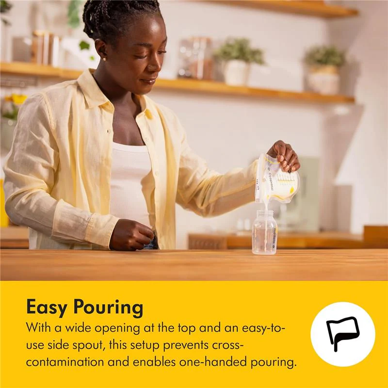 Medela - Easy Pour Breastmilk Storage Bags 100 Count 7oz/210ml Disposable, Leakproof, Fast Freeze - Image 6