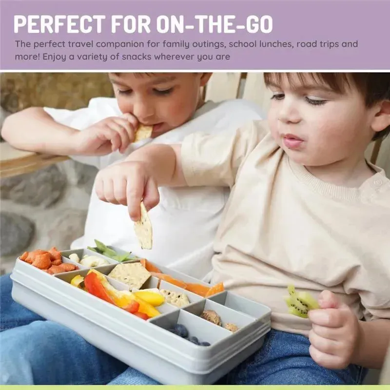 Melii - 12 Compartments Divided Snack Container, Grey - Image 3