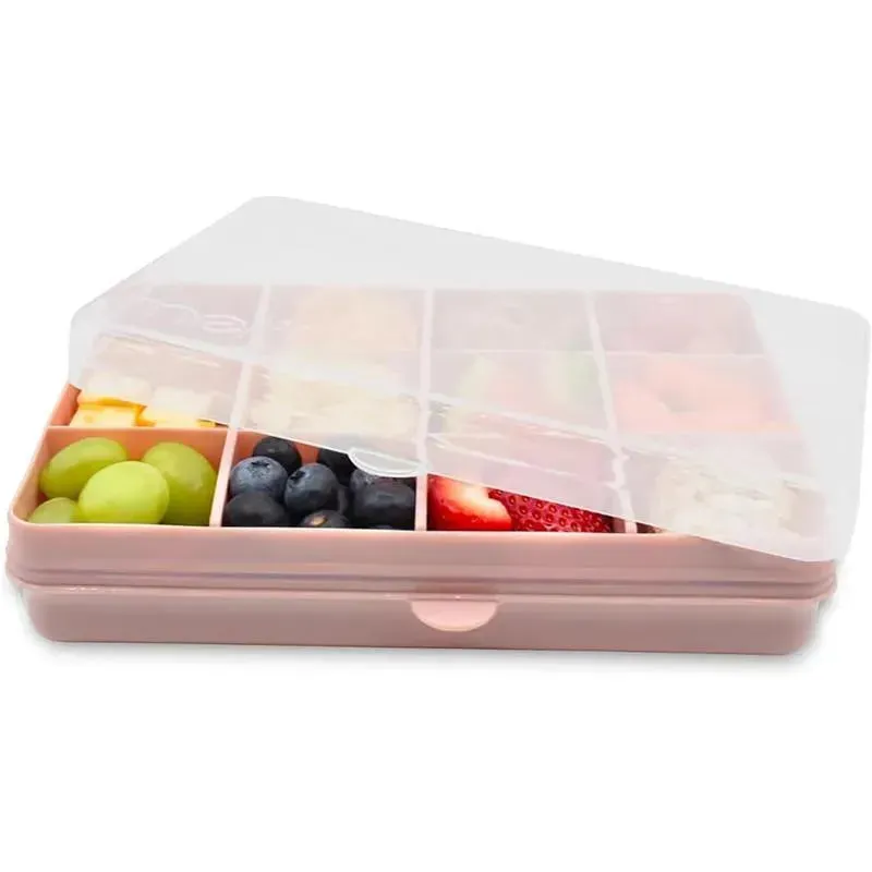 Melii - 12 Compartments Divided Snack Container, Pink