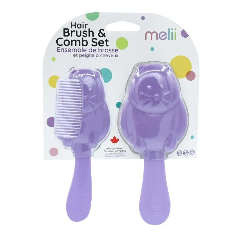 Melii - 2 Piece Hair Brush And Comb Set, Cat