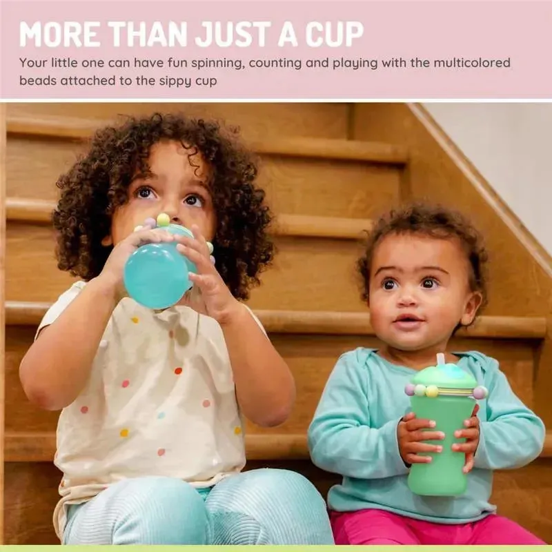 Melii - 2Pk Abacus Straw Sippy Cup, Mint/Pink - Image 7