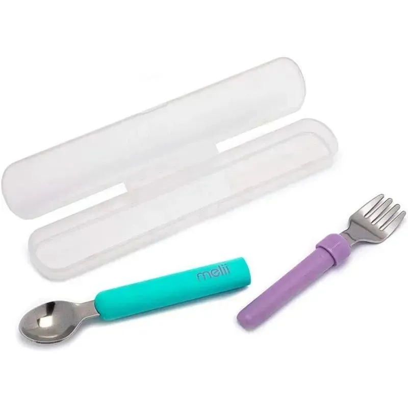 Melii - 2Pk Blue & Purple Spork On The Go