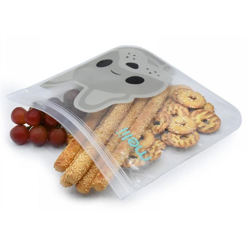 Melii 4Pk Reusable Eva Animal Snack Bags, 2 Bulldog & 2 Shark - Image 2