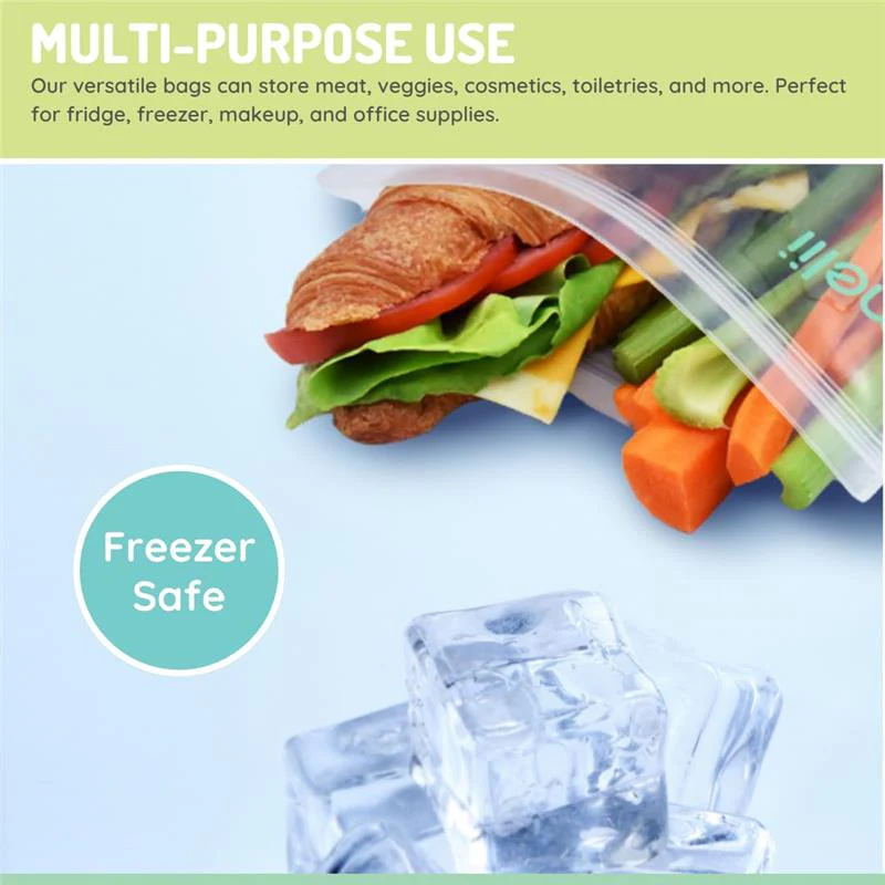 Melii - 4Pk Reusable Sandwich & Snack Bags for Kids, 2 Panda & 2 Bear - Image 6