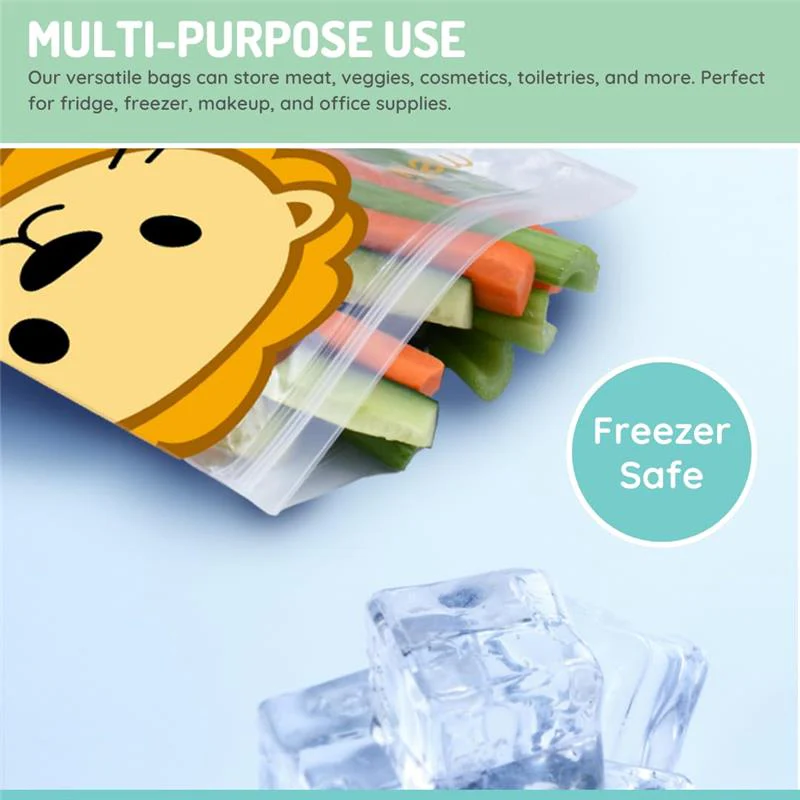 Melii - 4Pk Reusable Sandwich & Snack Bags for Kids & Adults, 2 Dinosaur & 2 Lion - Image 6