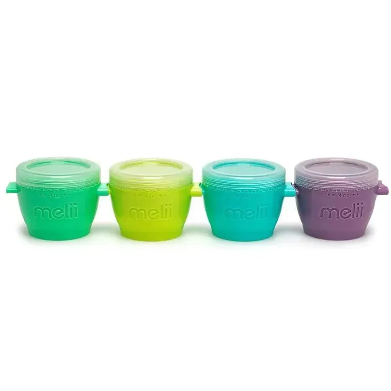 Melii - 4Pk Snap & Go Baby Food Storage Containers with lids, 4 Oz