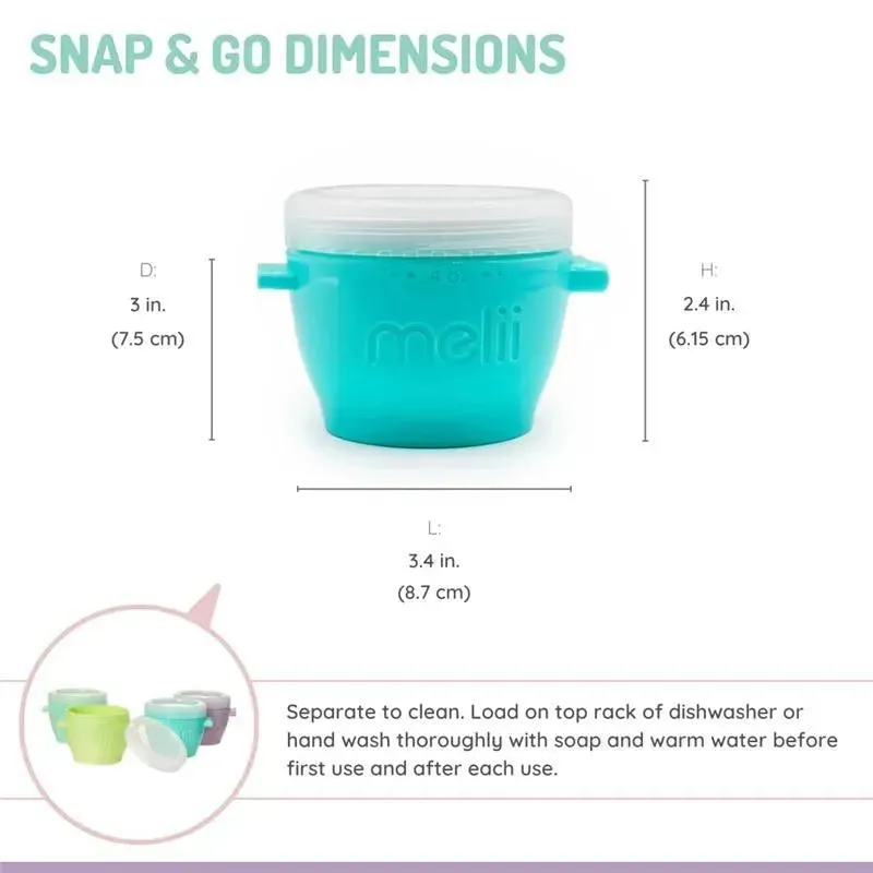Melii - 4Pk Snap & Go Baby Food Storage Containers with lids, 4 Oz - Image 3