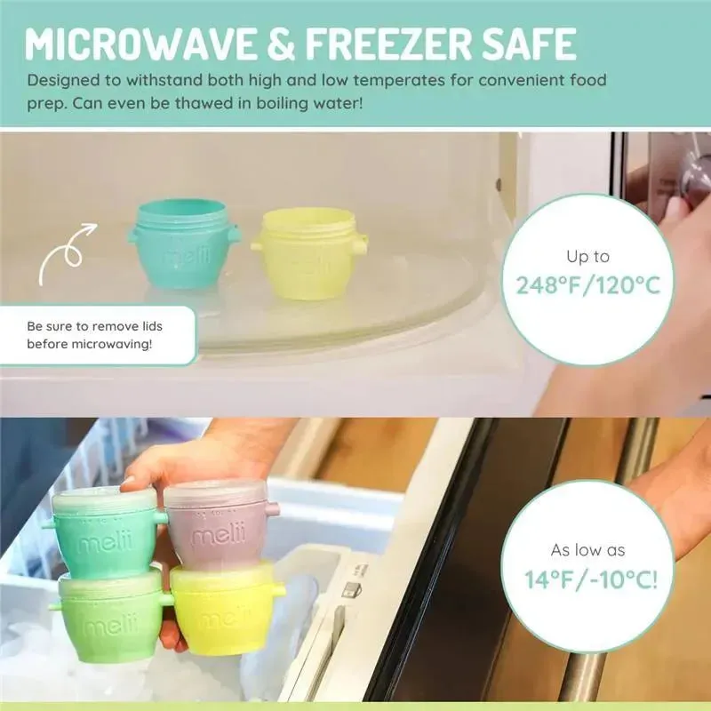 Melii - 4Pk Snap & Go Baby Food Storage Containers with lids, 4 Oz - Image 4