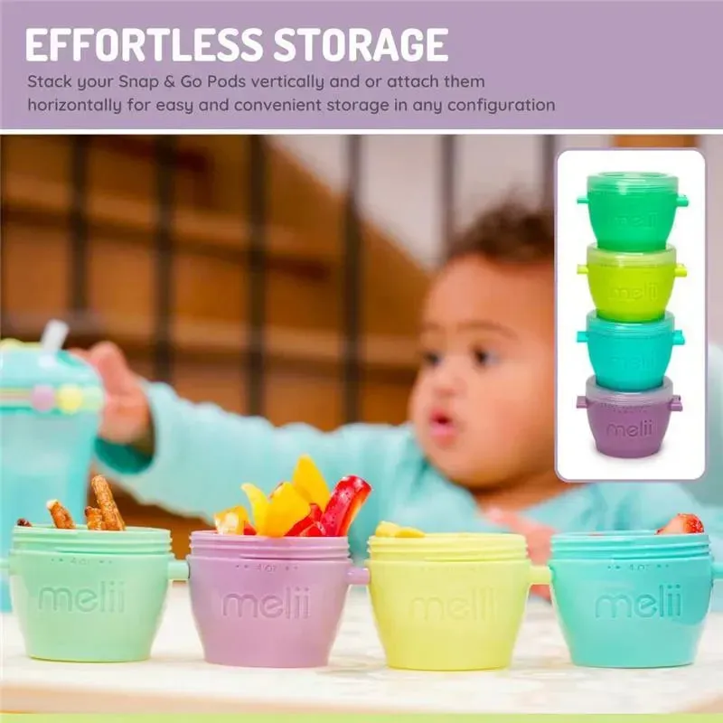 Melii - 4Pk Snap & Go Baby Food Storage Containers with lids, 4 Oz - Image 6