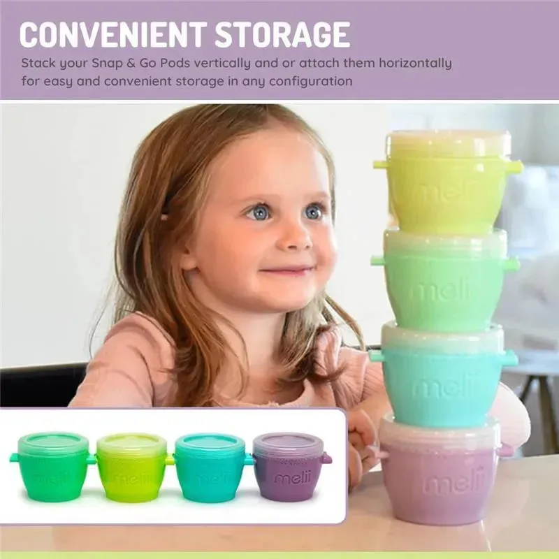Melii - 4Pk Snap & Go Baby Food Storage Containers with lids, 6 Oz - Image 3